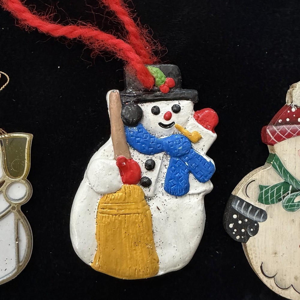 Vintage Snowman‎ Christmas Ornaments Lot Of 3 90s Nostalgia - Picture 4 of 8